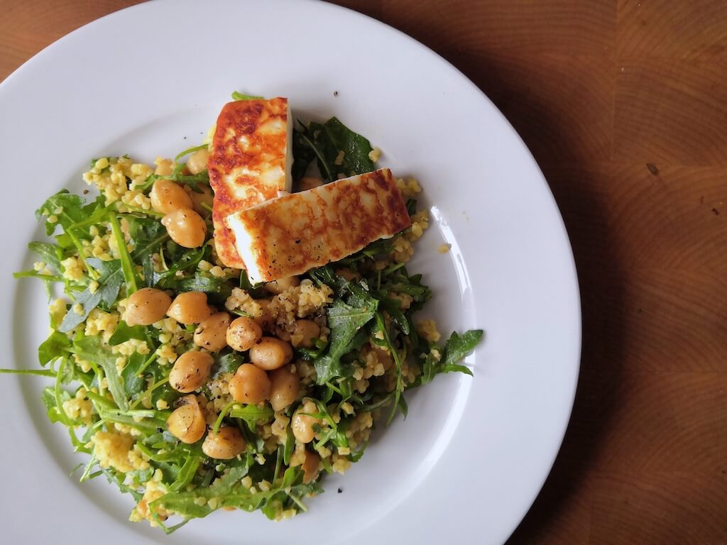 Halloumi with bulgur